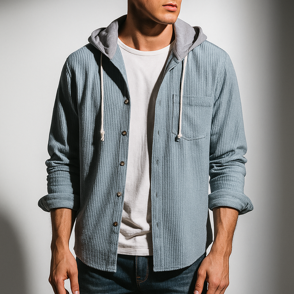 Mason Corduroy Hooded Shirt — Hopeforwho (view 2)