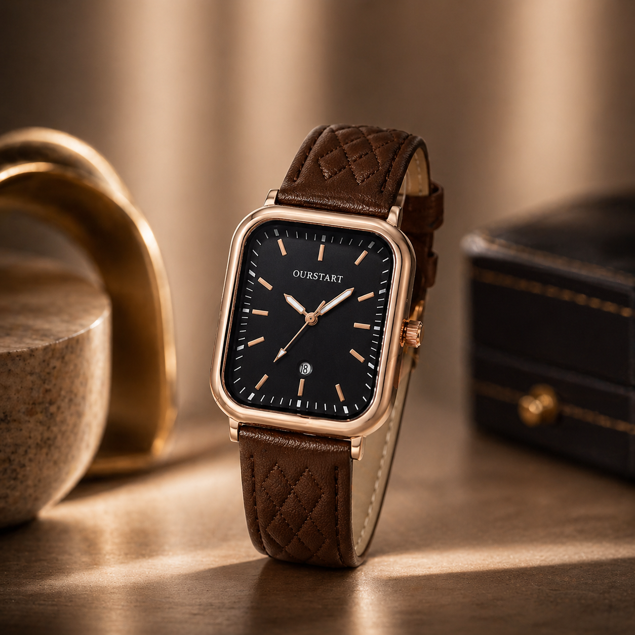 Hadley Leather Wristwatch — Hopeforwho (view 4)