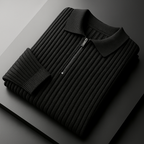 Quarter-Zip Sweater – Cotton Ribbed Men's Sweater | Savoni — Hopeforwho (view 6)