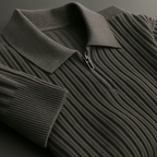 Quarter-Zip Sweater – Cotton Ribbed Men's Sweater | Savoni — Hopeforwho (view 4)