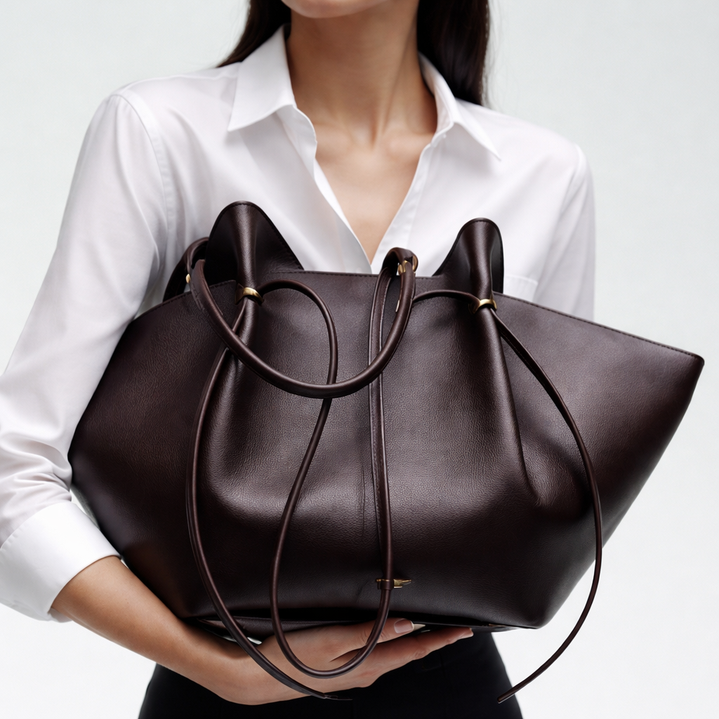Women's Italian Leather Tote Bag with Metal Accents | Savona — Hopeforwho (view 4)