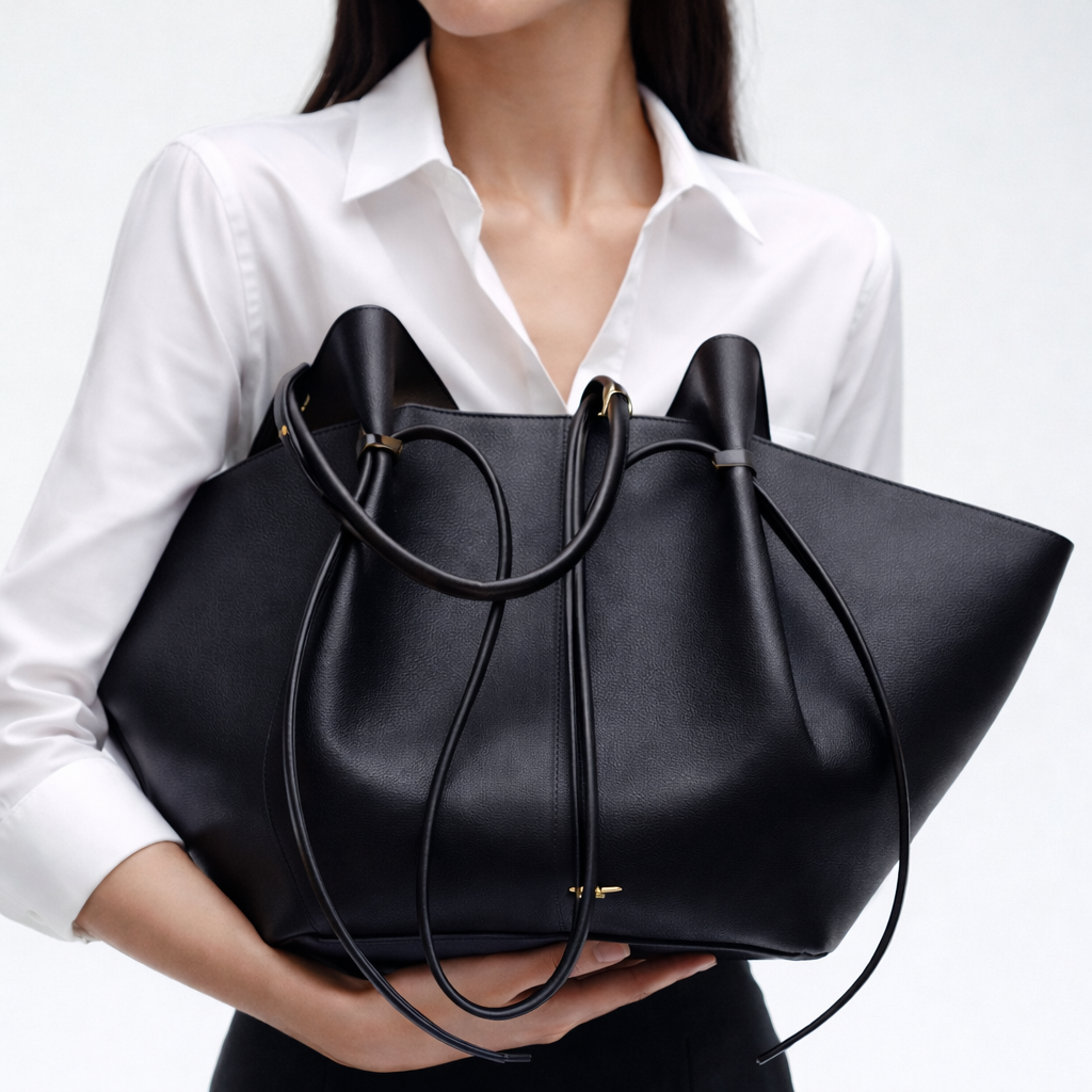Women's Italian Leather Tote Bag with Metal Accents | Savona — Hopeforwho (view 6)