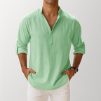 Linen Popover Shirt – Men's Casual Summer Shirt | Arden — Hopeforwho (view 5)