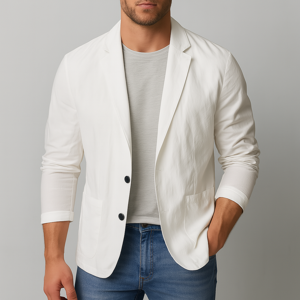 Nylon Button-Up Blazer – Men's Tailored Summer Jacket | Savoni — Hopeforwho (view 5)