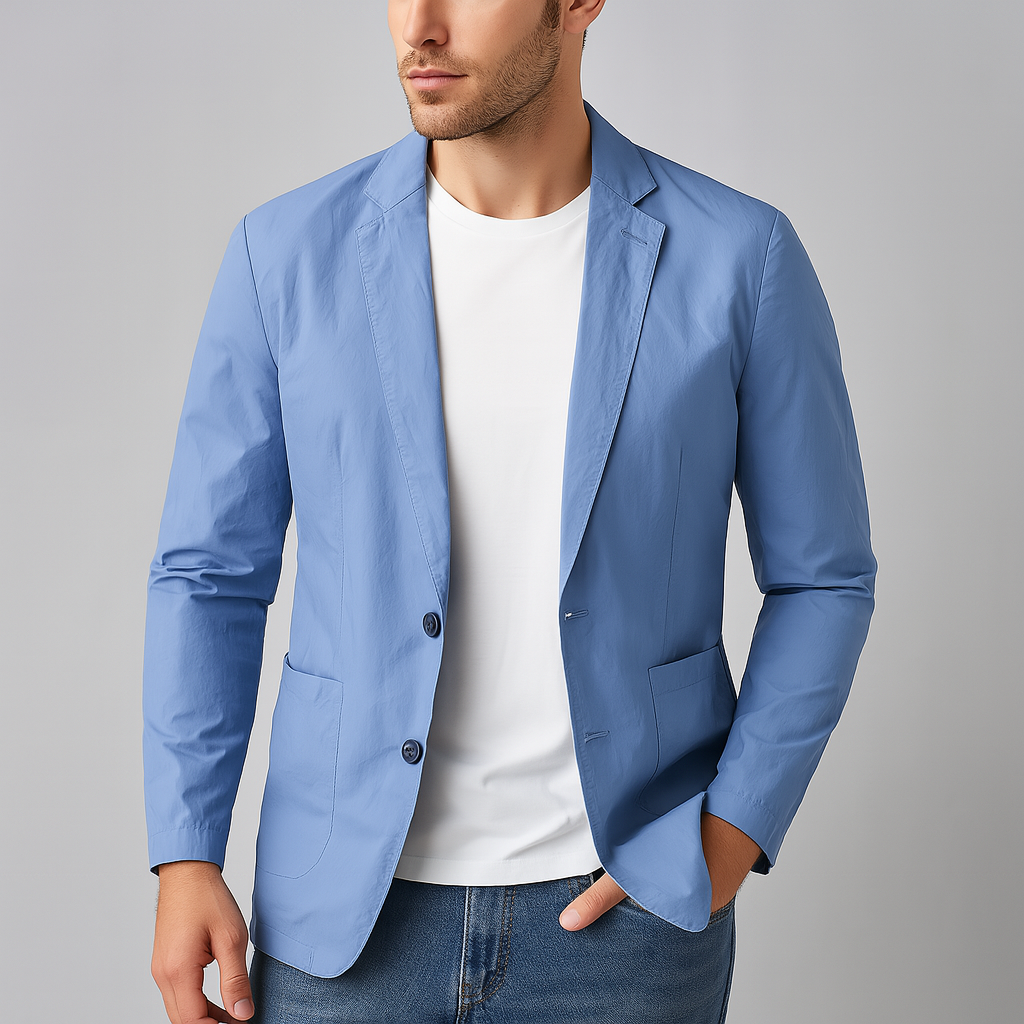 Nylon Button-Up Blazer – Men's Tailored Summer Jacket | Savoni — Hopeforwho (view 2)
