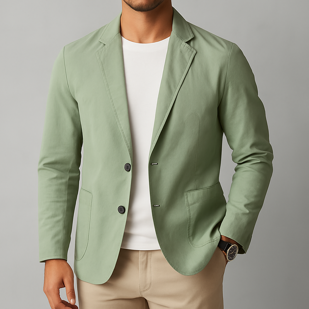 Nylon Button-Up Blazer – Men's Tailored Summer Jacket | Savoni — Hopeforwho (view 3)