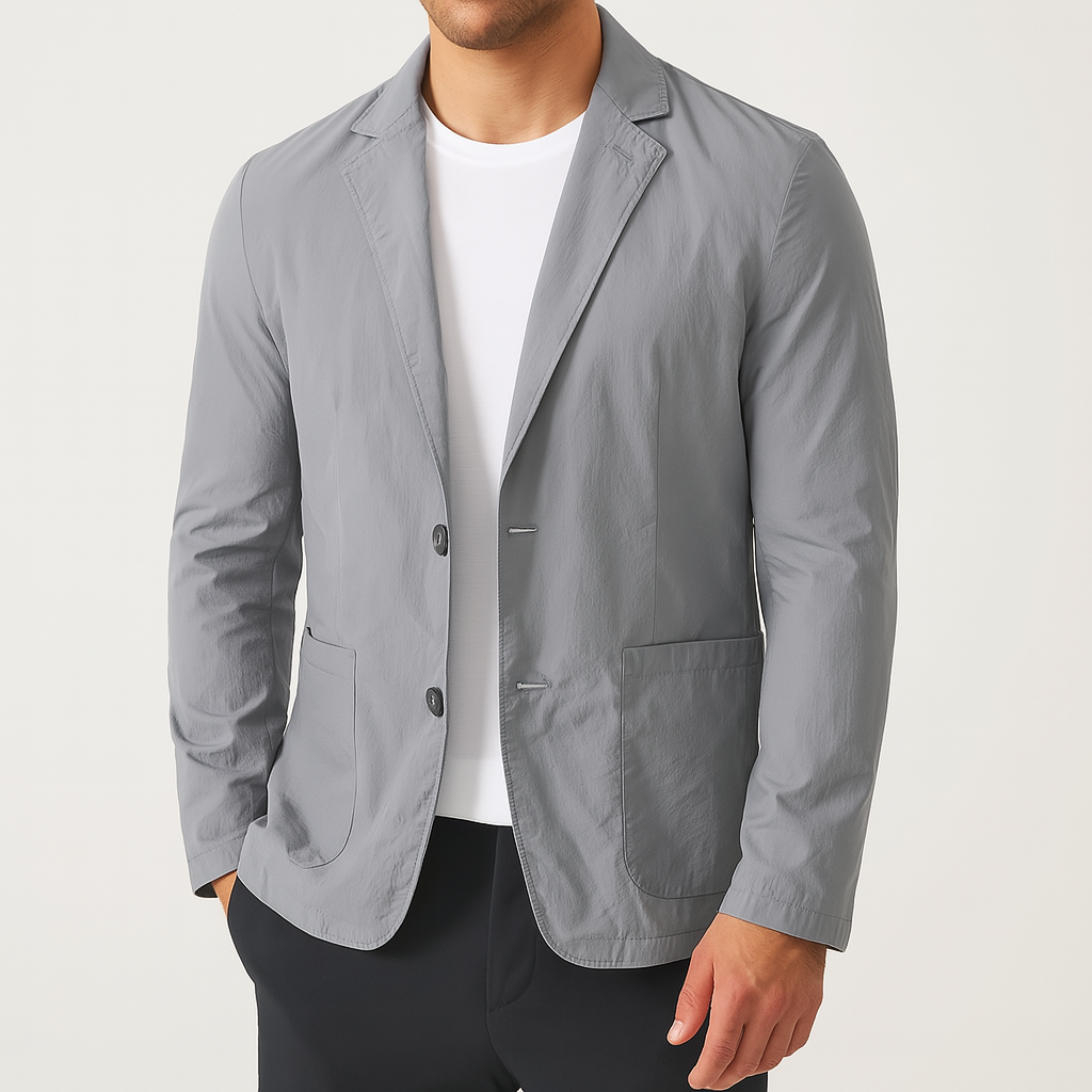 Nylon Button-Up Blazer – Men's Tailored Summer Jacket | Savoni — Hopeforwho (view 4)