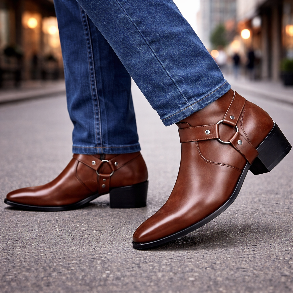 Savonti Men's Leather Harness Boots — Hopeforwho (view 4)