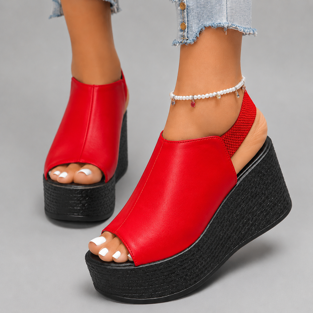 Avelin Leather Platform Sandals — Hopeforwho (view 3)