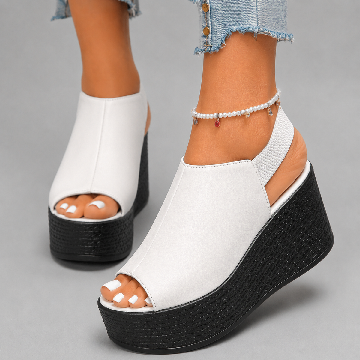 Avelin Leather Platform Sandals — Hopeforwho (view 6)