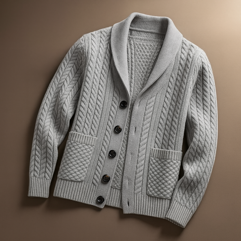 Men's Wool Button-Up Sweater with Pockets | Arden — Hopeforwho (view 4)