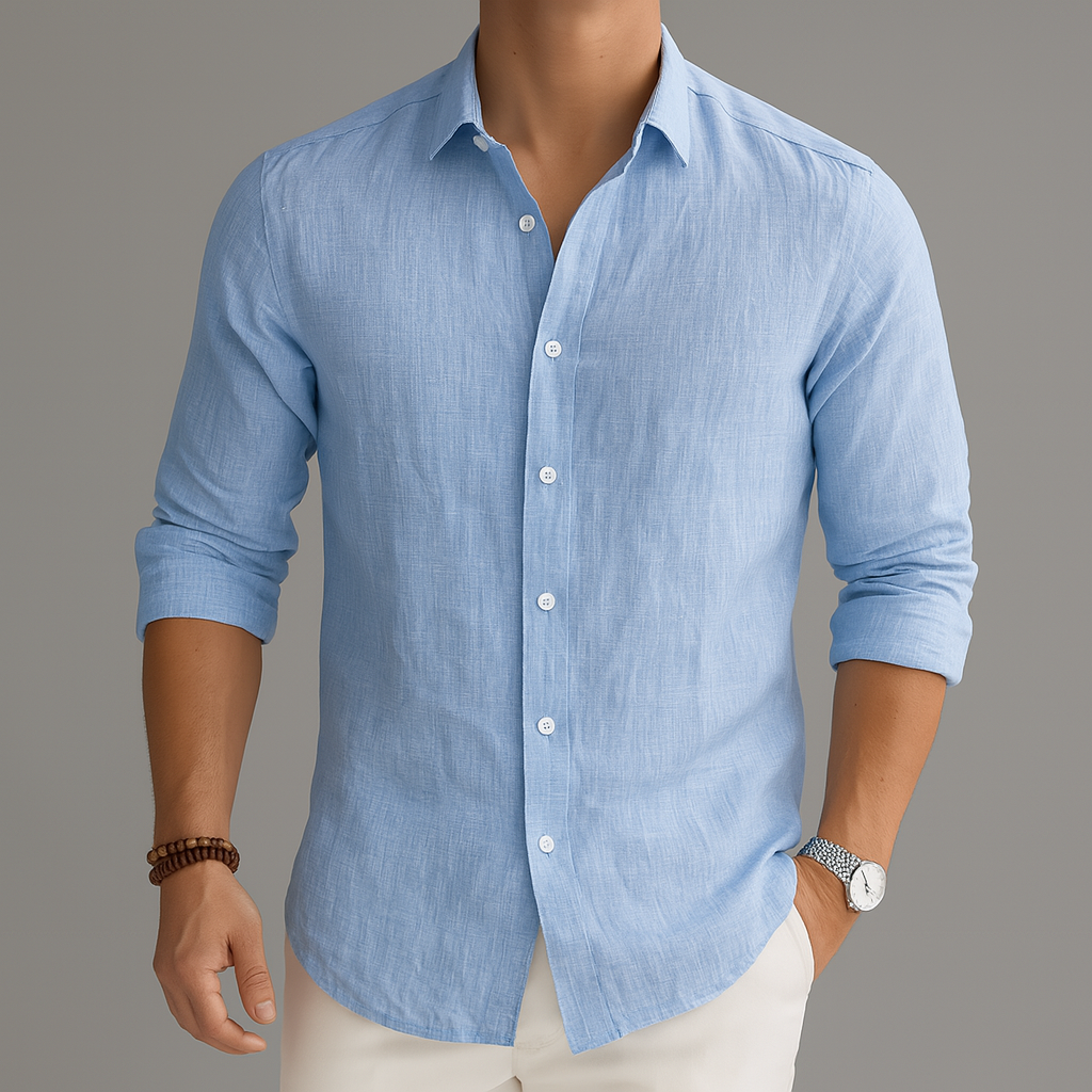 Linen Button-Up Shirt – Men's Casual Summer Shirt | Arden — Hopeforwho (view 5)