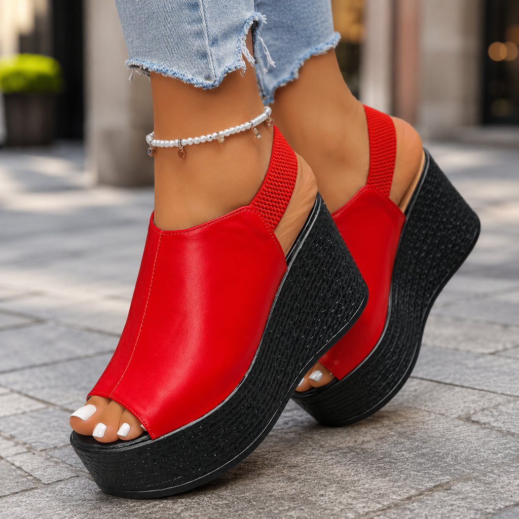 Avelin Leather Platform Sandals — Hopeforwho (view 5)