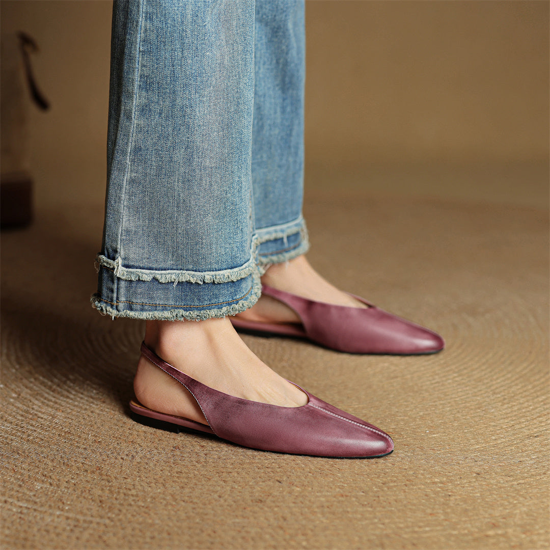 Juliet Genuine Leather Flats — Hopeforwho (view 6)