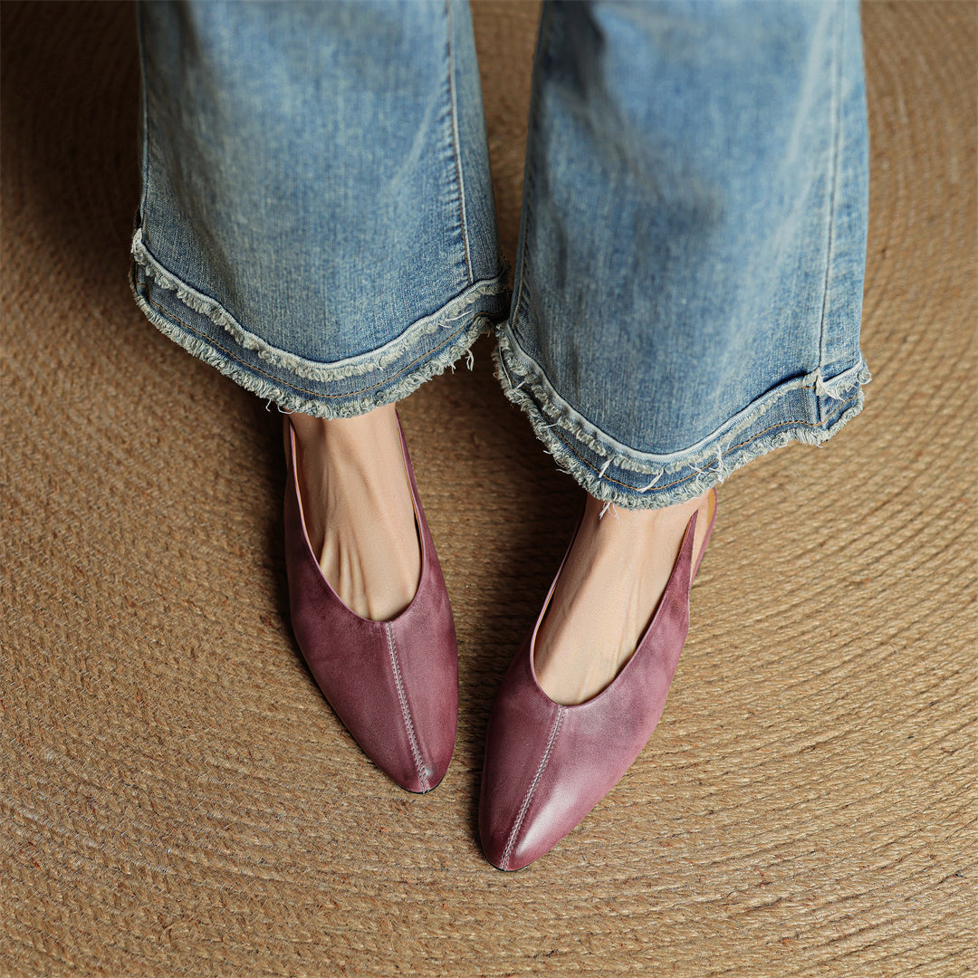 Juliet Genuine Leather Flats — Hopeforwho (view 8)