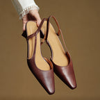 Camille Genuine Leather Heels — Hopeforwho (view 4)