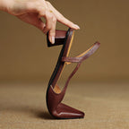 Camille Genuine Leather Heels — Hopeforwho (view 5)