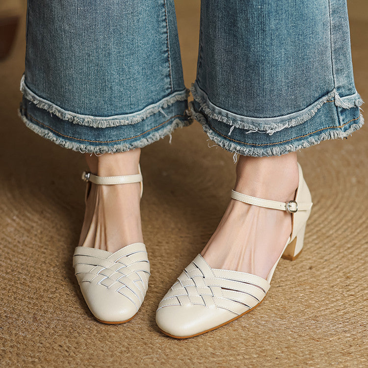 Avora Genuine Leather Heels — Hopeforwho (view 2)