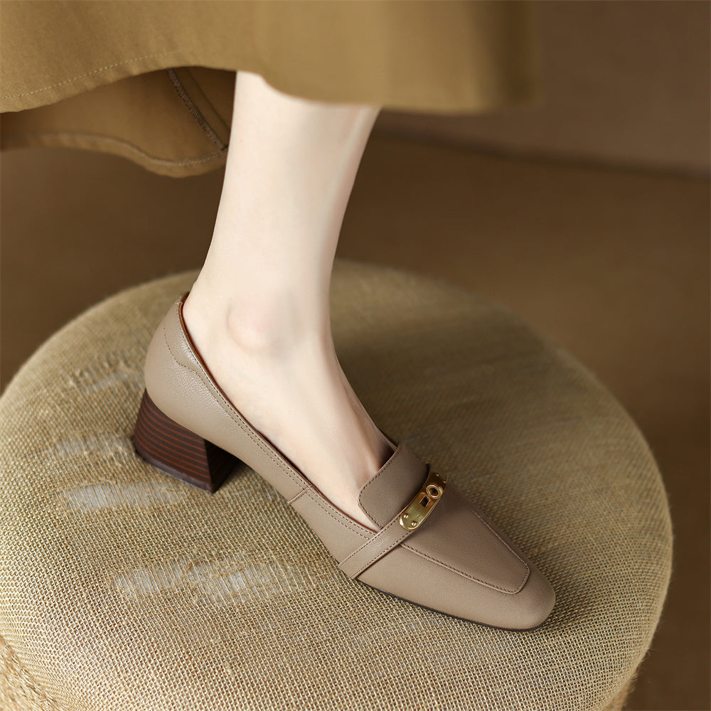 Aveline Genuine Leather Heels — Hopeforwho (view 9)
