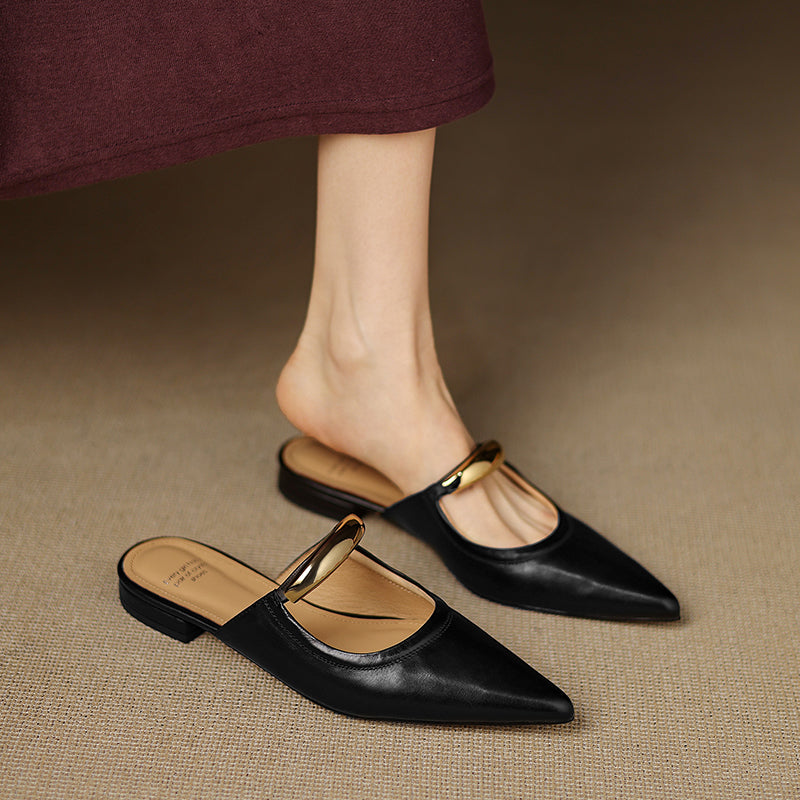 Vieste Genuine Leather Mules — Hopeforwho