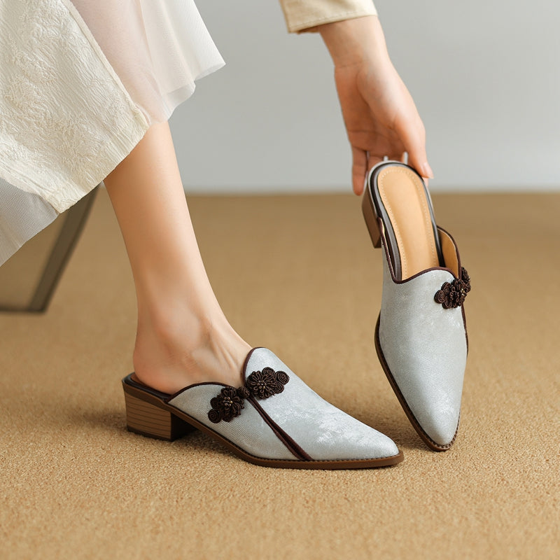 Lotus Suede Heels — Hopeforwho (view 9)