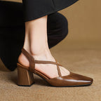 Blaire Leather Heels — Hopeforwho (view 4)