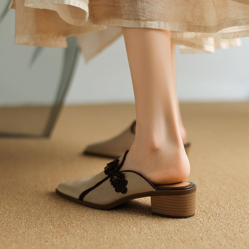 Lotus Suede Heels — Hopeforwho (view 3)