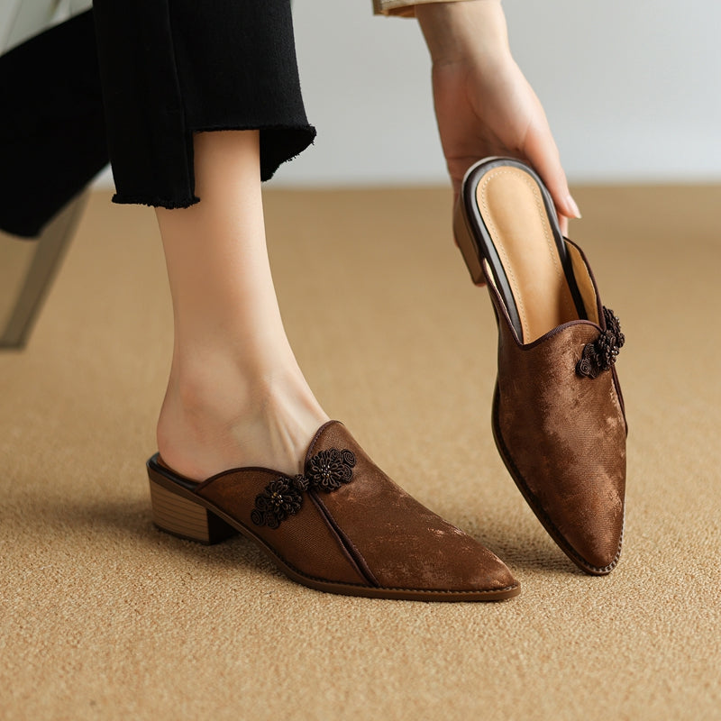 Lotus Suede Heels — Hopeforwho (view 4)