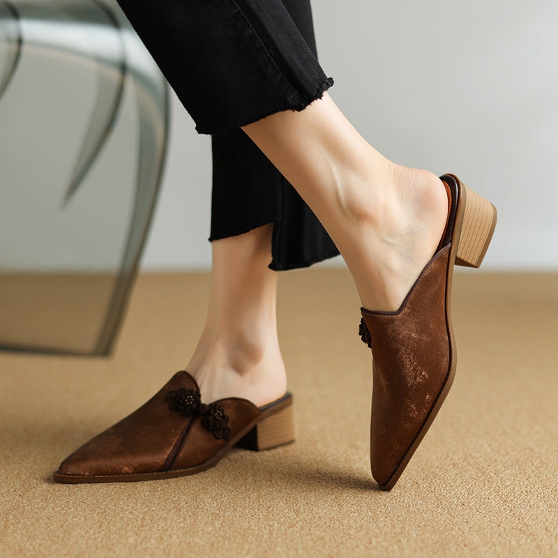 Lotus Suede Heels — Hopeforwho (view 6)
