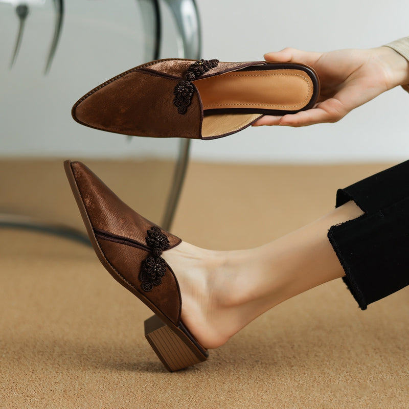 Lotus Suede Heels — Hopeforwho (view 5)