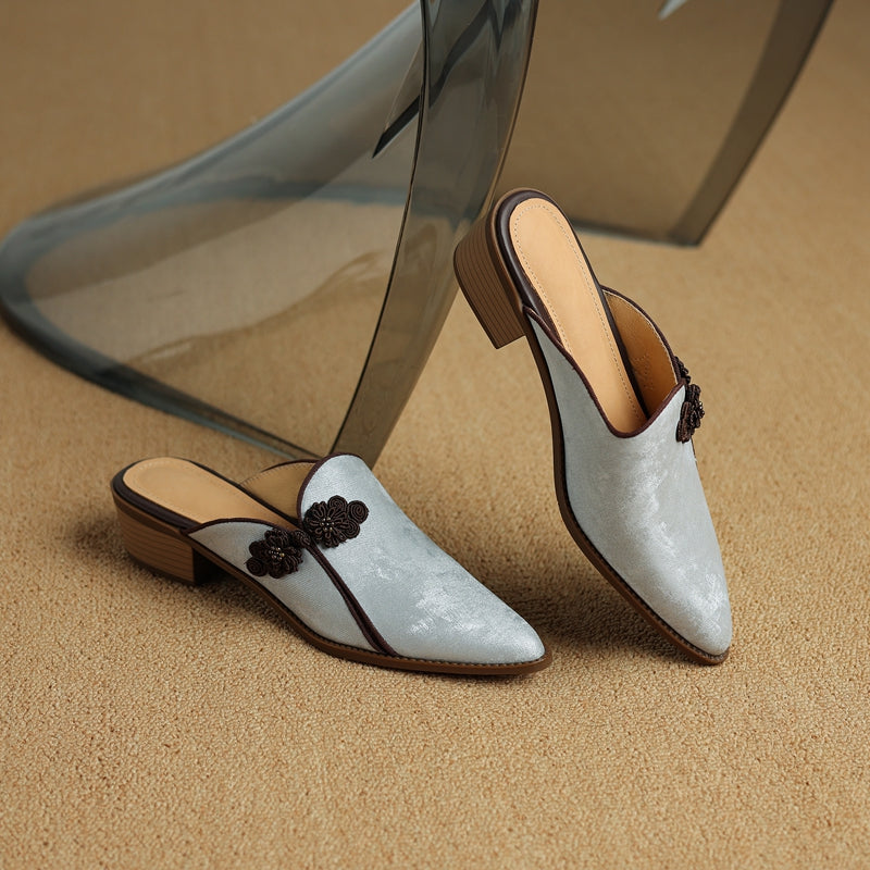 Lotus Suede Heels — Hopeforwho (view 12)