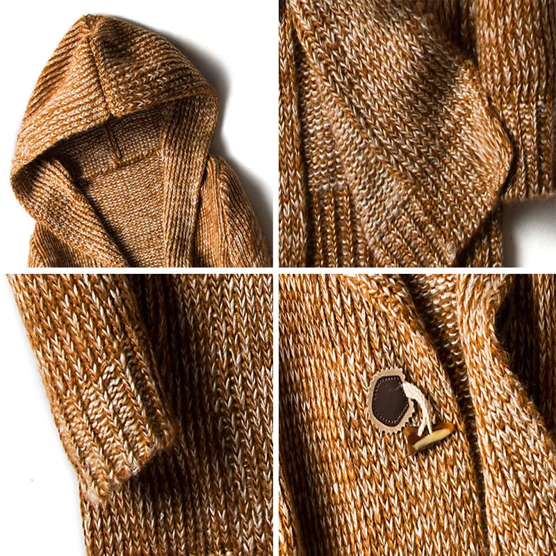Hooded Cardigan – Men's Wool Blend Knit Sweater | Mason — Hopeforwho (view 4)