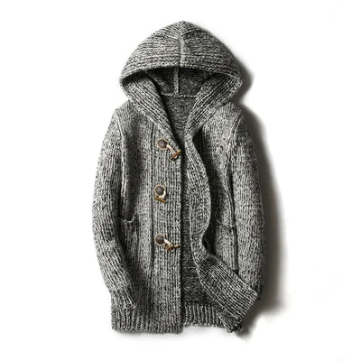 Hooded Cardigan – Men's Wool Blend Knit Sweater | Mason — Hopeforwho (view 7)