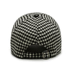 Houndstooth Cap – Leather Brim Adjustable Hat | Milano — Hopeforwho (view 6)