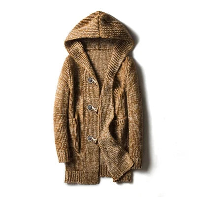 Hooded Cardigan – Men's Wool Blend Knit Sweater | Mason — Hopeforwho (view 2)