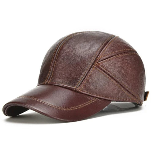 Leather Vintage Cap – Men's Adjustable Genuine Leather Hat | Verano — Hopeforwho (view 2)
