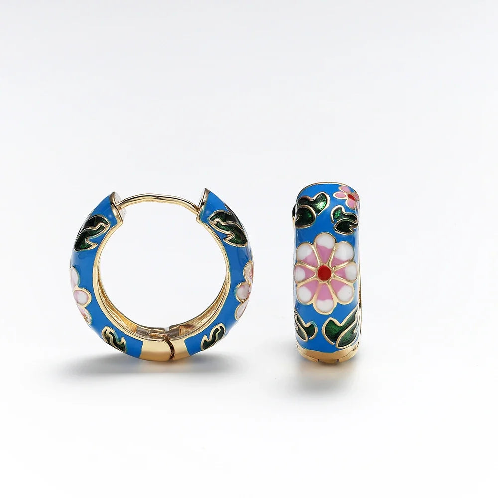 Leilani Floral Hoop Earrings — Hopeforwho (view 7)