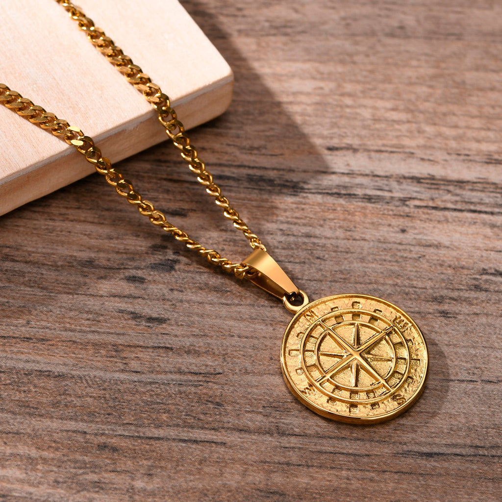 Steel Compass Necklace — Hopeforwho (view 2)