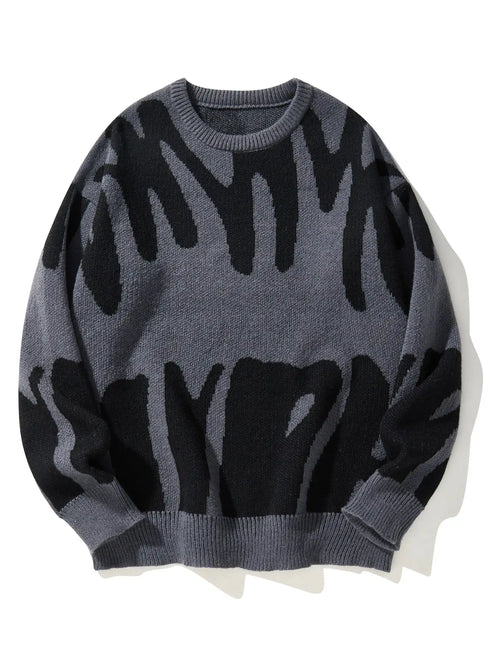 Abstract Wool Pullover Sweater – Men's Oversized Knit | Garen — Hopeforwho