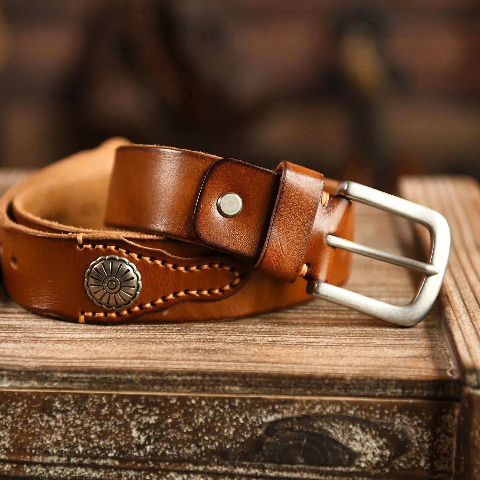 Frontier Cowhide Belt — Hopeforwho (view 2)