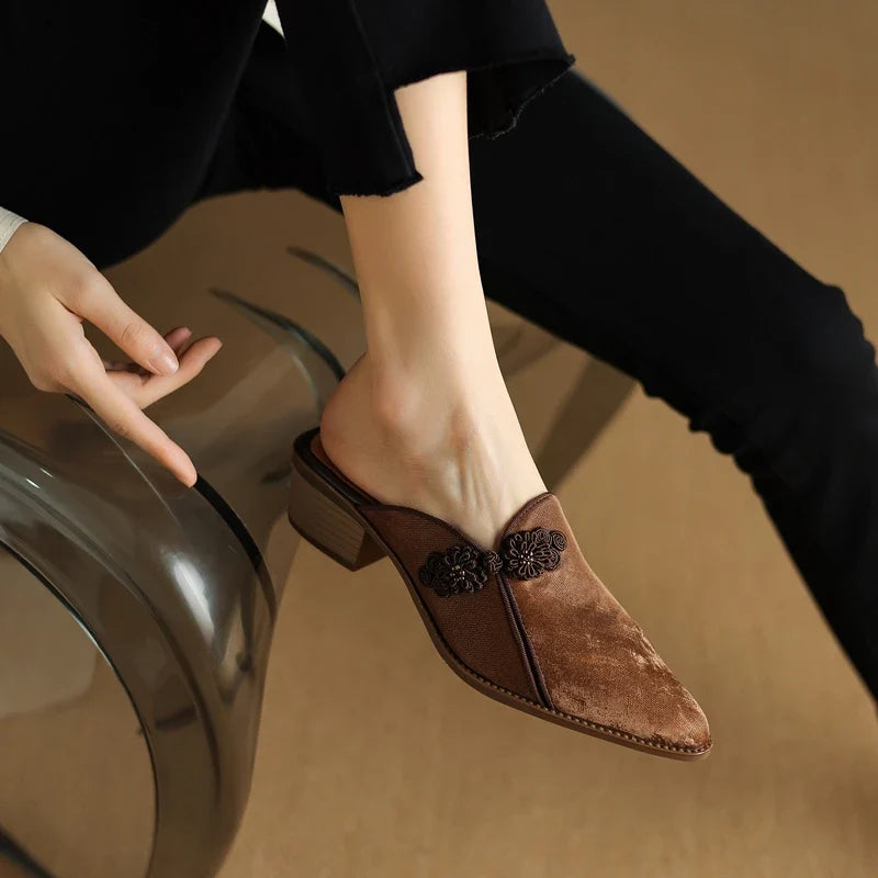 Lotus Suede Heels — Hopeforwho (view 7)
