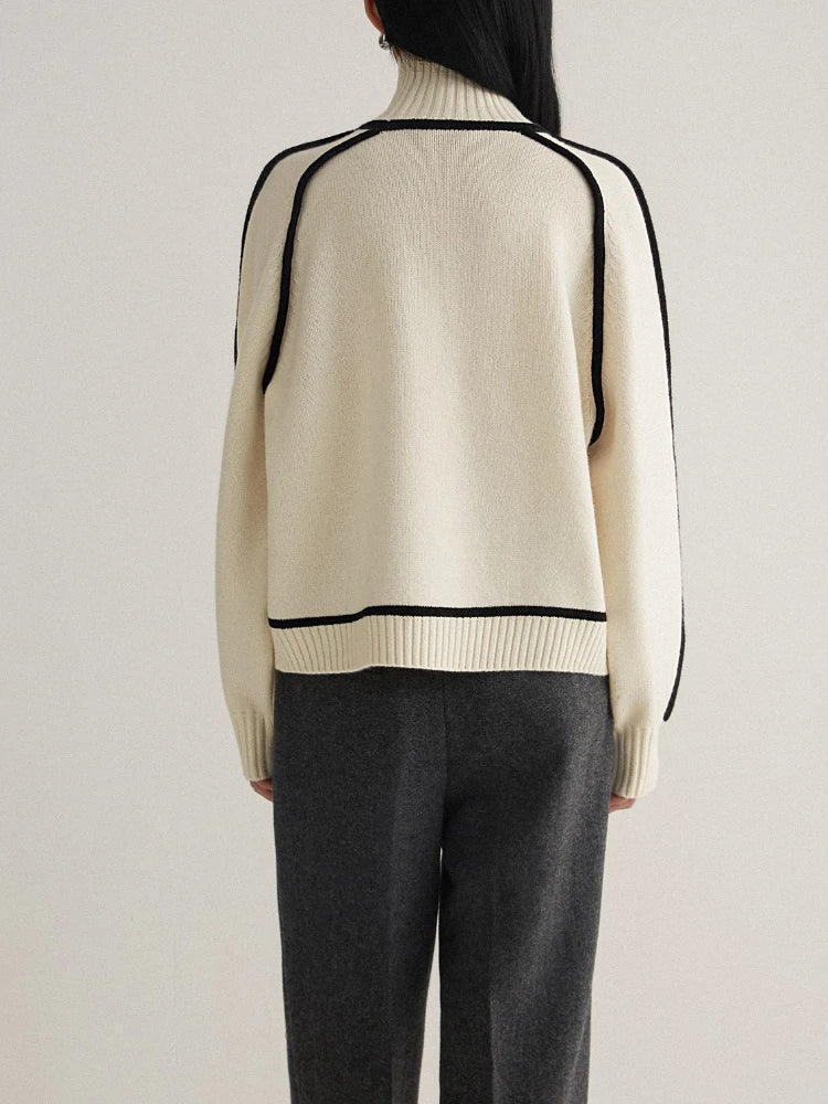 Ribbed Turtleneck Sweater – Women's Knit Top | Sophia — Hopeforwho (view 4)
