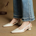 Camille Genuine Leather Heels — Hopeforwho (view 11)