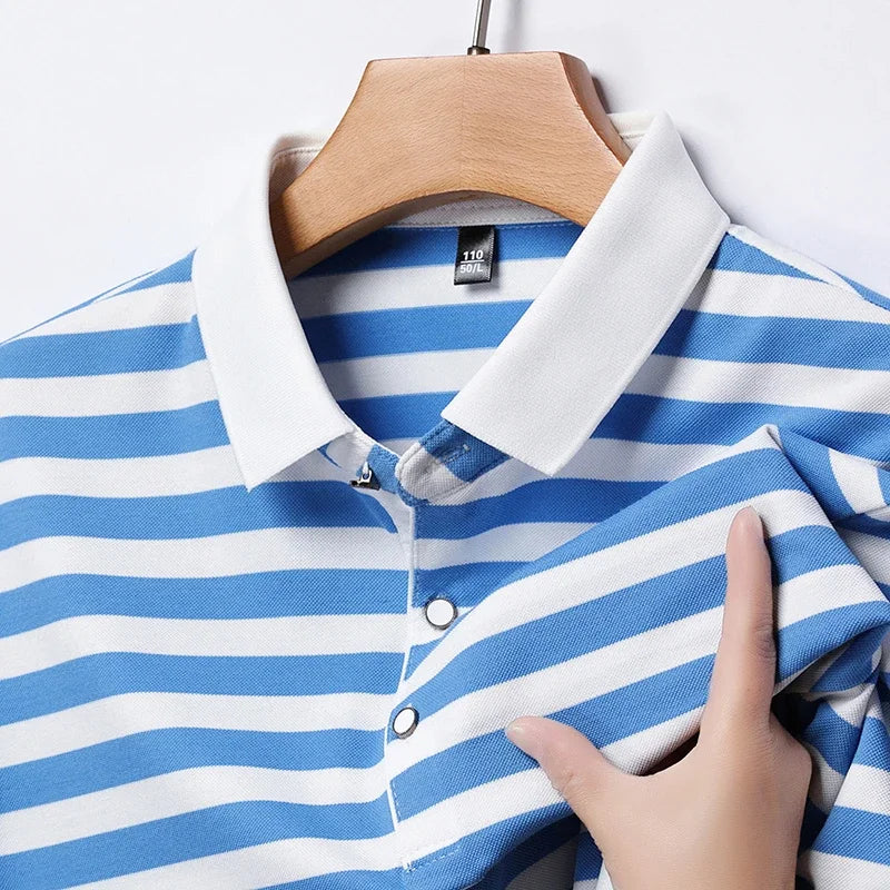 Broughton Striped Cotton Polo — Hopeforwho (view 3)
