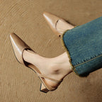 Camille Genuine Leather Heels — Hopeforwho (view 9)