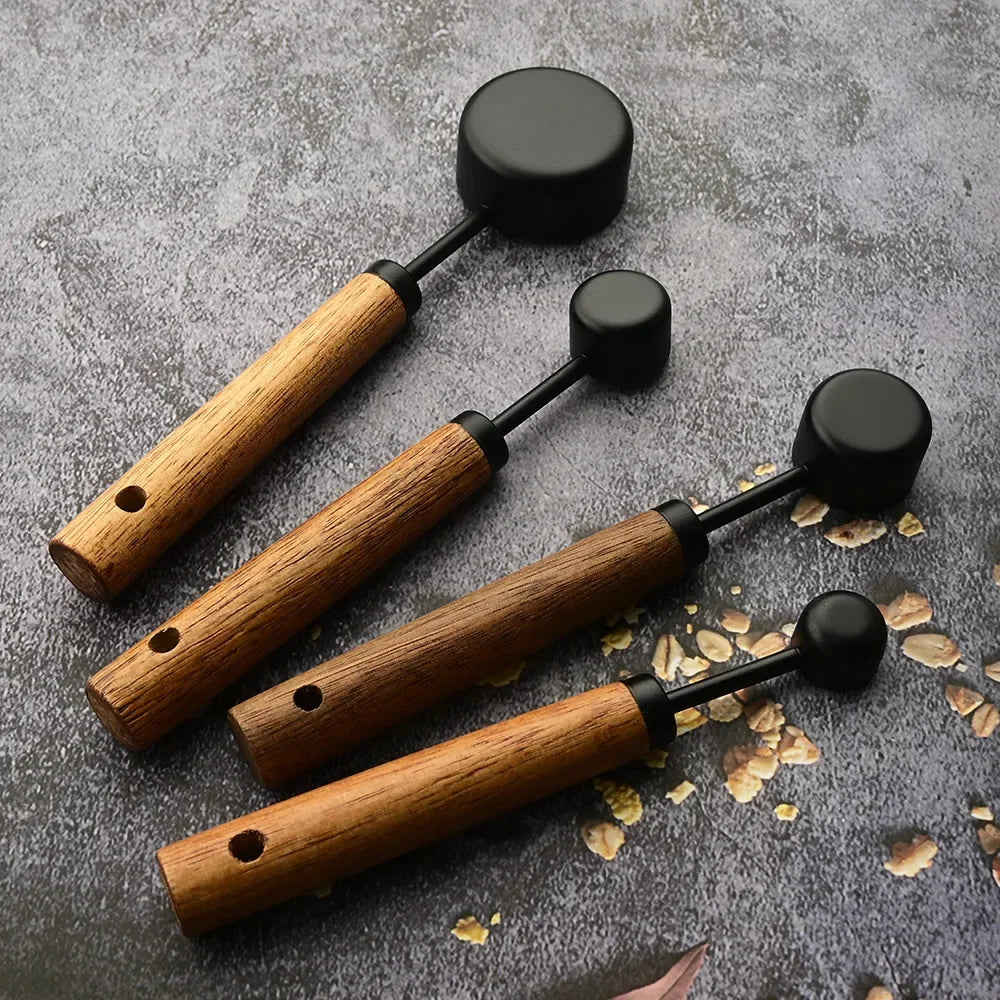 Wood and Steel Measuring Spoon Set — Hopeforwho (view 7)