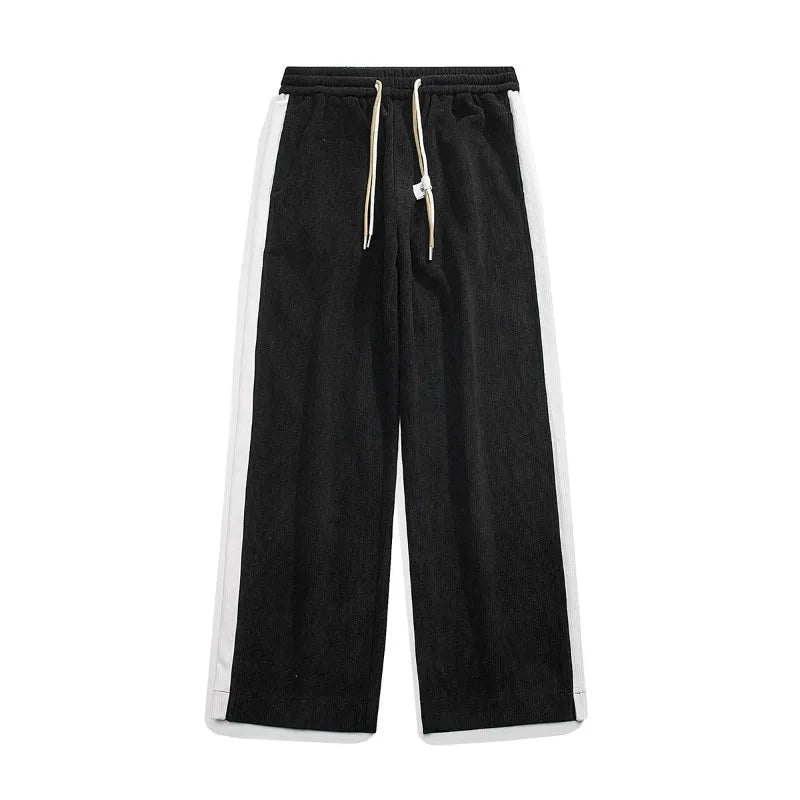 Wide-Leg Sweatpants Side Stripe – Men's Drawstring Lounge Pants | Marston — Hopeforwho (view 4)