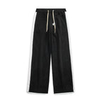 Wide-Leg Sweatpants Side Stripe – Men's Drawstring Lounge Pants | Marston — Hopeforwho (view 4)