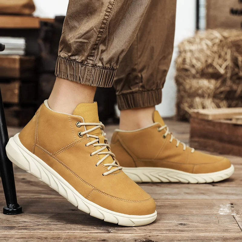 Expedition High-Top Leather Sneakers — Hopeforwho (view 7)
