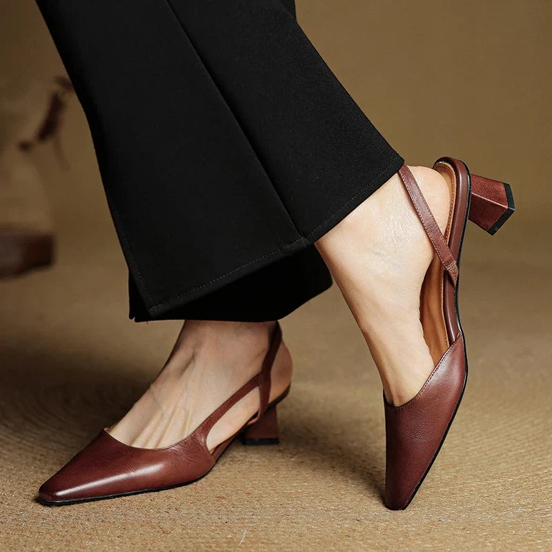 Camille Genuine Leather Heels — Hopeforwho